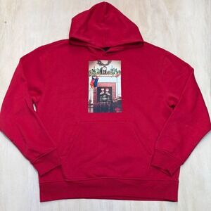 NEW Nike Jordan Jumpman Men's Holiday Chimney Fleece Pullover Hoodie Red Large
